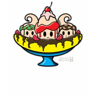 kawaii banana split ice cream sundae t shirt p235530677678400732zx3di 325 Kawaii Banana Split Ice Cream Sundae Zazzle T Shirt