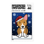Kawaii Basenji Christmas Postage Stamps