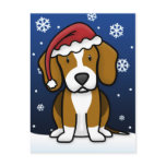 Kawaii Beagle Christmas Postcard