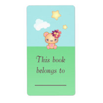Kawaii Bear Bookplate Shipping Label