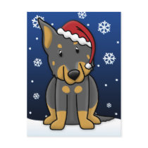 Kawaii Beauceron Christmas Postcard