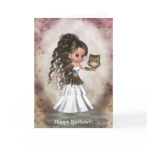 Kawaii Beautiful Athena Greek Goddess Card