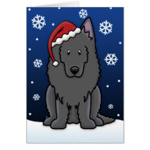 Kawaii Belgian Sheepdog Christmas Card