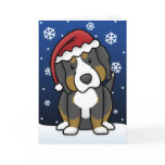 Kawaii Bernese Mountain Dog Christmas Card