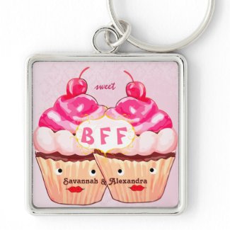 Kawaii BFF Best Friends Forever Cupcake Keychain
