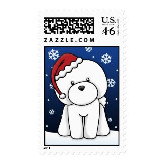 Kawaii Bichon Frise Christmas Stamps