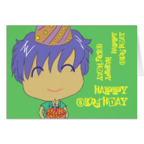 Kawaii Birthday Card Boy 2 cards