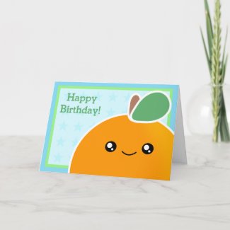 Kawaii Birthday Card Orange Fruit card