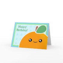 Kawaii Birthday Card Orange Fruit