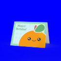 Kawaii Birthday Card Orange Fruit
