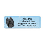 Kawaii Black Briard Return Address Label