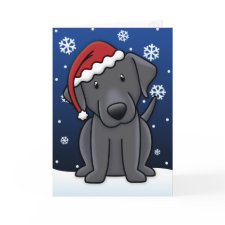 Kawaii Black Lab Christmas Card card
