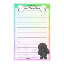Kawaii Black Poodle Stationery
