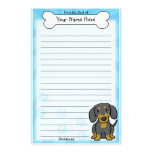 Kawaii Black & Tan Dachshund Stationery