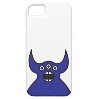 Kawaii Blue Alien Monster Face iPhone 5 Cases