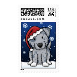 Kawaii Blue Australian Shepherd Christmas postage