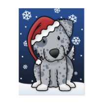 Kawaii Blue Australian Shepherd Christmas Postcard