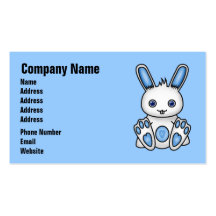 Kawaii Blue Bunny Business Card Templates