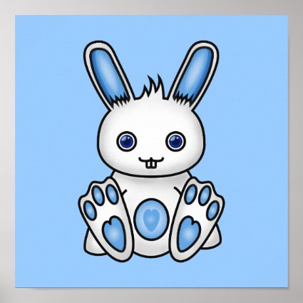 Kawaii Blue Bunny Print