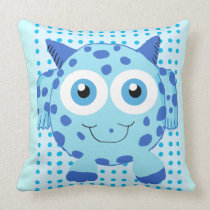Kawaii Blue Cow Critter American MoJo Pillow pillows