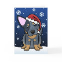 Kawaii Blue Heeler Christmas Card by MenagerieMayhem Kawaii Blue Heeler Christmas Card