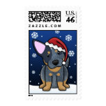Kawaii Blue Heeler Christmas Postage Stamps