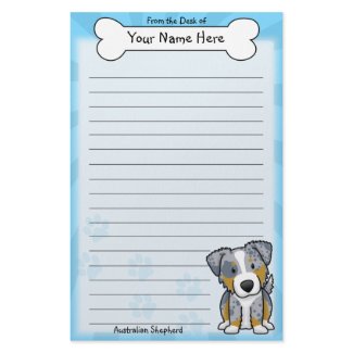 Kawaii Blue Merle Australian Shepherd Stationery stationery