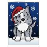 Kawaii Blue Sheltie Christmas Card