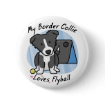 Kawaii Border Collie Flyball Button