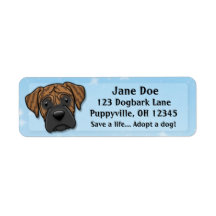 Kawaii Brindle Boxer Return Address Labels