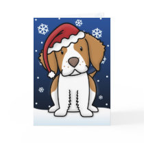Kawaii Brittany Spaniel Christmas Card