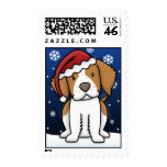 Kawaii Brittany Spaniel Christmas Postage Stamps