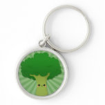 Kawaii Broccoli on Green Starburst keychains
