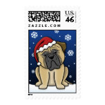 Kawaii Bullmastiff Christmas Stamps