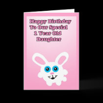 Kawaii Bunny 1st Birthday Card by Rajee1 Kawaii Bunny 1st Birthday Card
