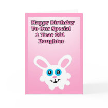 Kawaii Bunny 1st Birthday Card