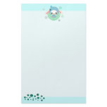kawaii bunny blue customized stationery