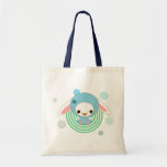 kawaii bunny blue tote bag