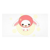 kawaii bunny pink photo cards