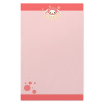 kawaii bunny pink stationery