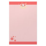 kawaii bunny pink stationery