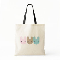 Kawaii Bunny Trio Tote Bag by LisaMarieDesign Kawaii Bunny Trio Tote Bag