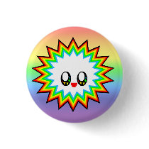 KAWAII BURST RAINBOW HAPPY FACE buttons by kawaiifiveo KAWAII BURST RAINBOW HAPPY FACE buttons
