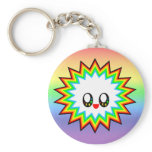 KAWAII BURST RAINBOW HAPPY FACE keychains
