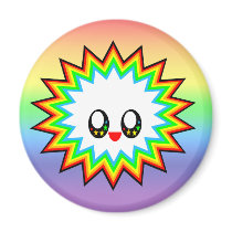 KAWAII BURST RAINBOW HAPPY FACE magnets by kawaiifiveo KAWAII BURST RAINBOW HAPPY FACE magnets