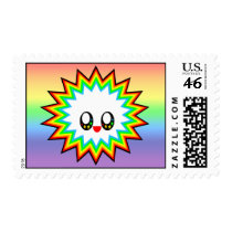 KAWAII BURST RAINBOW HAPPY FACE postage by kawaiifiveo KAWAII BURST RAINBOW HAPPY FACE postage