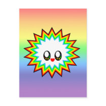 KAWAII BURST RAINBOW HAPPY FACE postcards
