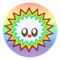 KAWAII BURST RAINBOW HAPPY FACE stickers by kawaiifiveo KAWAII BURST RAINBOW HAPPY FACE stickers