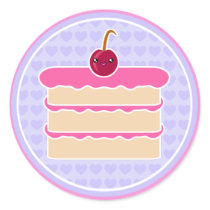 Kawaii Cake Happy Stacks Stickers by megakawaii Kawaii Cake Happy Stacks Stickers