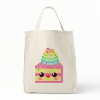 Kawaii Cake Pink Rainbow Sprinkles Fun Dessert zazzle_bag